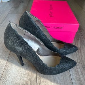 Betty Johnston black glitter 8.5 heels